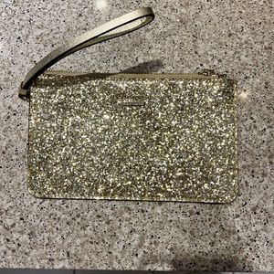 Gold Sparkles Kate Spade Clutch/ Wallet